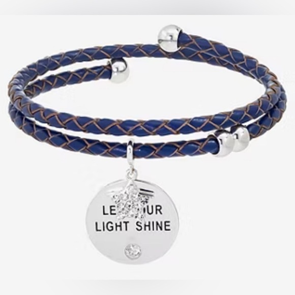 💙SPARKLE ALLURE💙Let Your Light Shine Navy Blue Leather Wrap with CZ Acce… - Picture 2 of 6